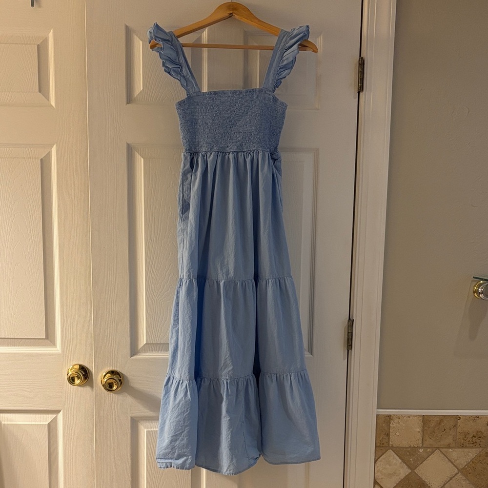 PinkBlush blue smocked maxi dress